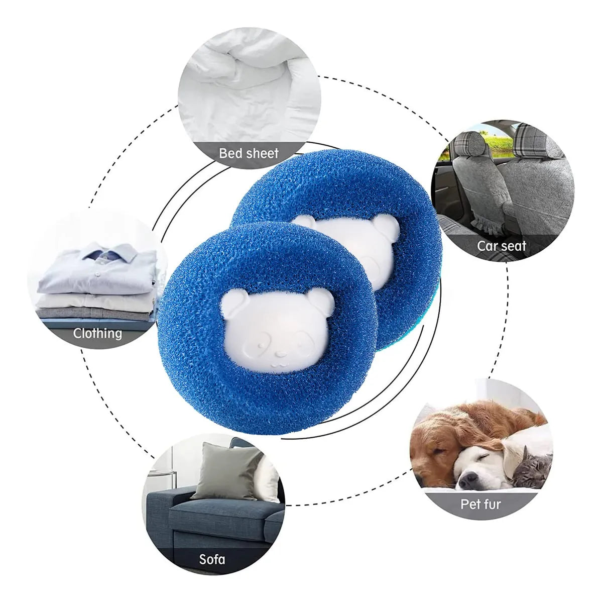 Paquete de x3 Filtro Atrapa Pelo Reutilizable para Lavadora